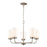 Atlas Lighting Winslow 25''W 5Lt Chandelier, Brushed Nickel/White
