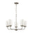 Atlas Lighting Winslow 25''W 5Lt Chandelier, Brushed Nickel/White