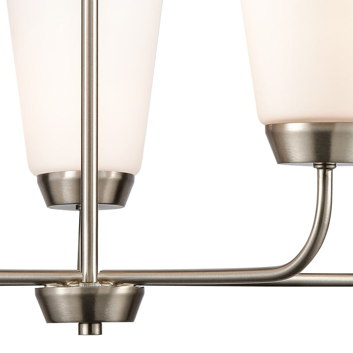 Atlas Lighting Winslow 25''W 5Lt Chandelier, Brushed Nickel/White
