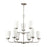 Atlas Lighting Winslow 30''W 9Lt Chandelier, Brushed Nickel/White