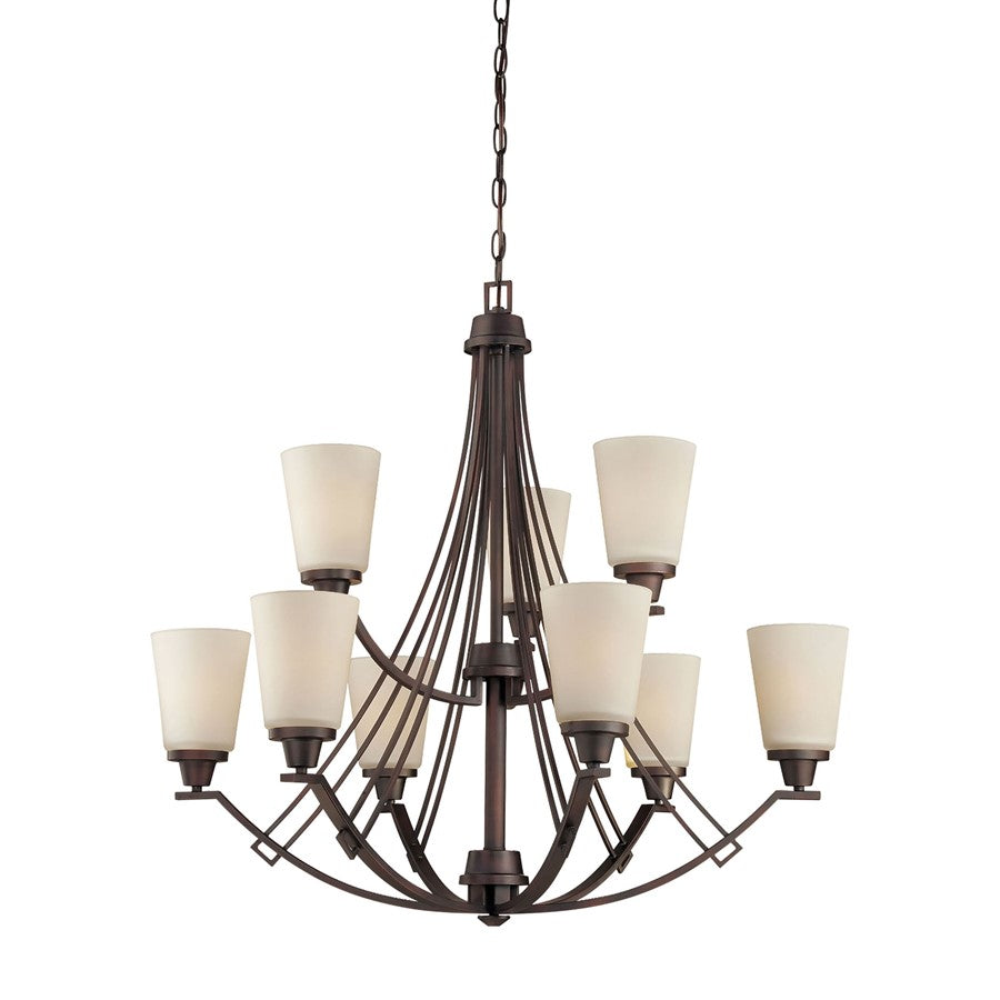 Atlas Lighting Wright 33'' Wide 9Lt Chandelier, Espresso/White