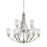 Atlas Lighting Wright 33'' Wide 9Lt Chandelier, Matte Nickel/White