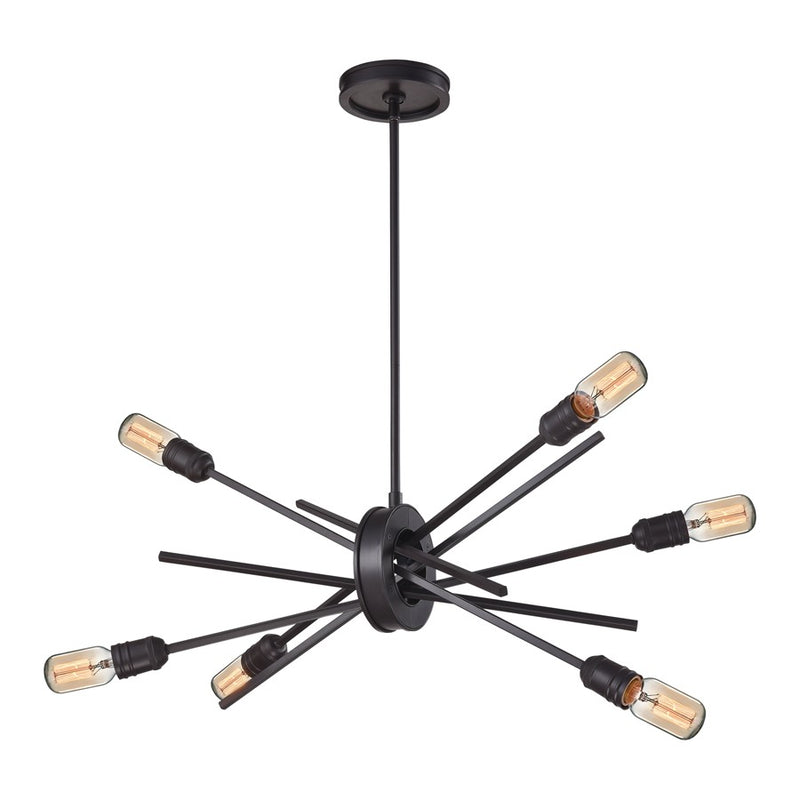 Atlas Lighting Xenia 22in 6-Light Chandelier | Modern Oil Rubbed Bronze Metal | Dining Room & Kitchen Island | 22 x 18 x 15 in | Model CL11405-BZ
