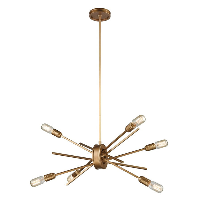 Atlas Lighting Xenia 22'' Wide 6Lt Chandelier, Matte Gold
