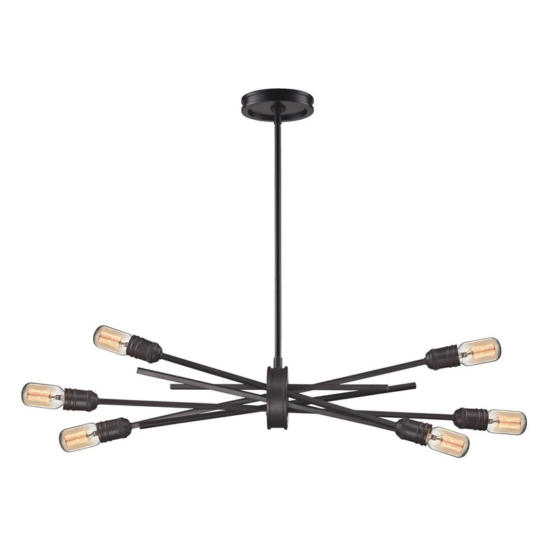 Atlas Lighting Xenia 31in 6-Light Chandelier | Modern Oil Rubbed Bronze Metal | Dining Room & Living Room | 31 x 18 x 16 in | Model CL11407-BZ