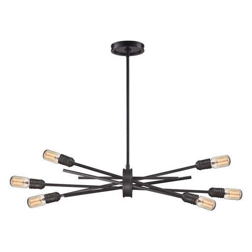 Atlas Lighting Xenia 31'' Wide 6Lt Chandelier, Oil Rubbed Bronze