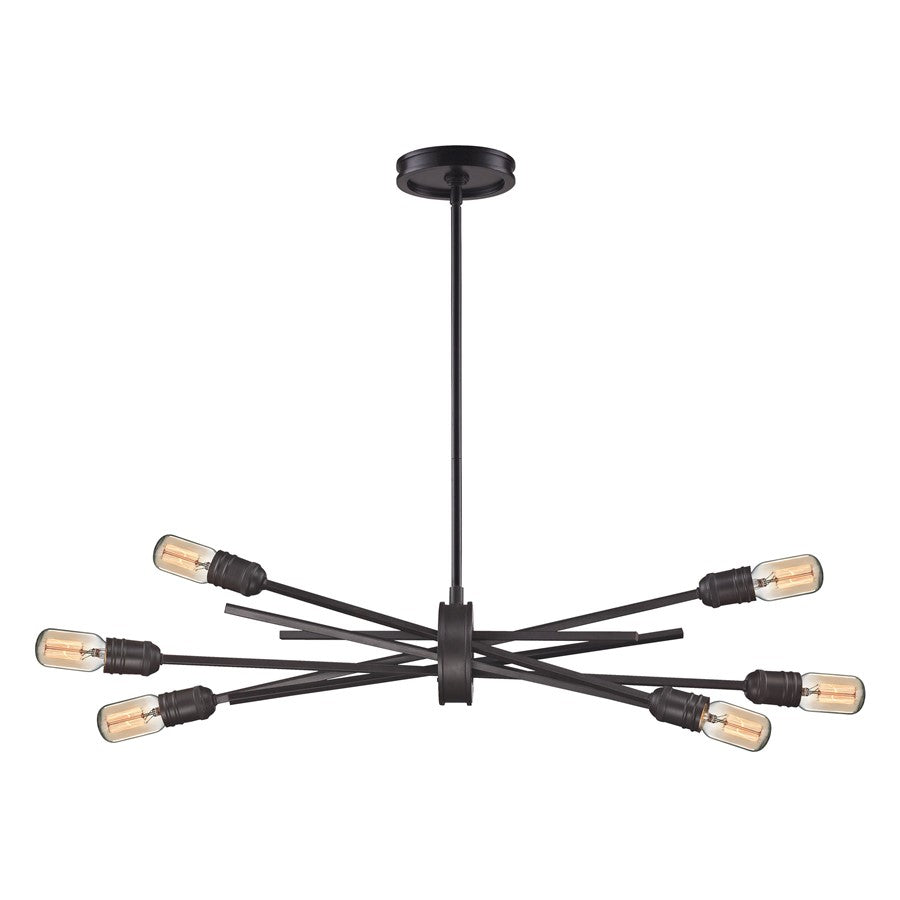 Atlas Lighting Xenia 31'' Wide 6Lt Chandelier, Oil Rubbed Bronze