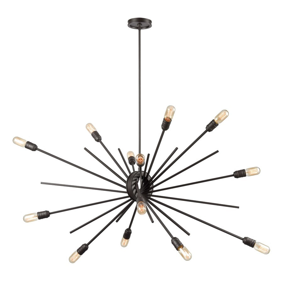 Atlas Lighting Xenia 54'' Wide 14Lt Chandelier, Oil Rubbed Bronze