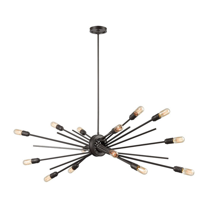 Atlas Lighting Xenia 54'' Wide 14Lt Chandelier, Oil Rubbed Bronze