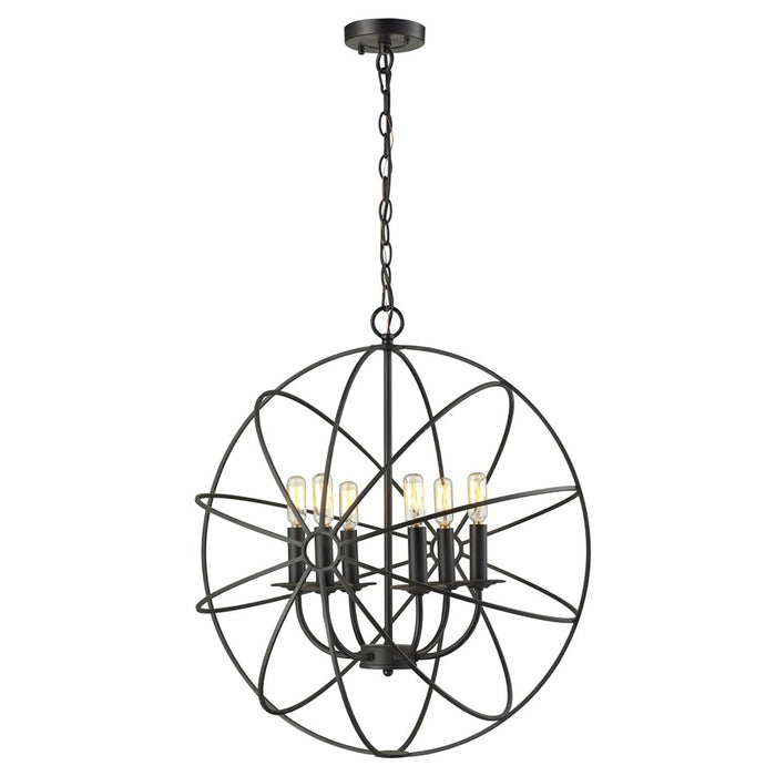 Atlas Lighting Yardley 23'' Wide 6Lt Chandelier, Oil Rubbed Bronze
