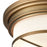 Atlas Lighting 13'' Wide 2Lt Flush Mount, Classic Brass/White