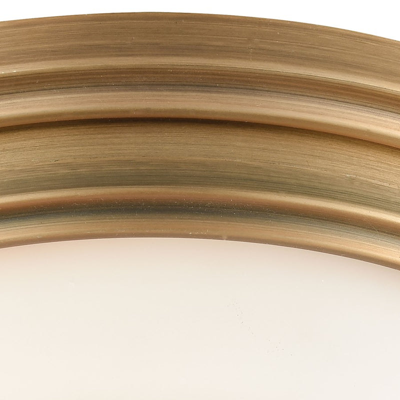Atlas Lighting 13'' Wide 2Lt Flush Mount, Classic Brass/White