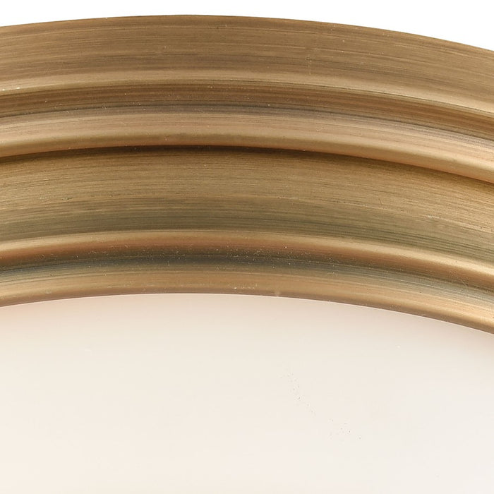 Atlas Lighting 13'' Wide 2Lt Flush Mount, Classic Brass/White