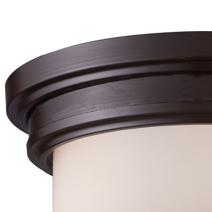 Atlas Lighting 13'' Wide 2Lt Flush Mount, Oiled Bronze/White