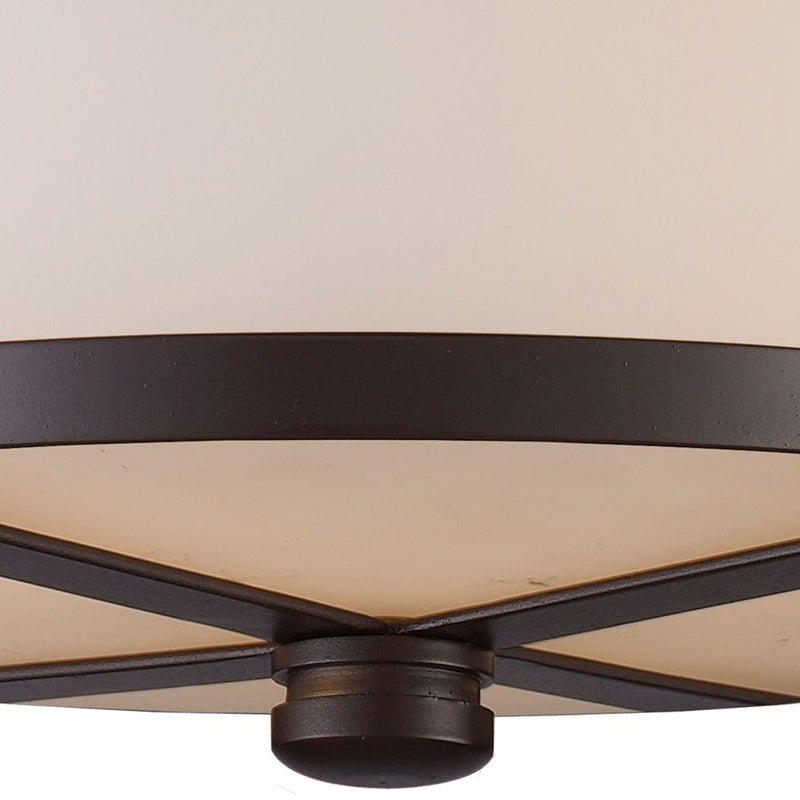 Atlas Lighting 13'' Wide 2Lt Flush Mount, Oiled Bronze/White