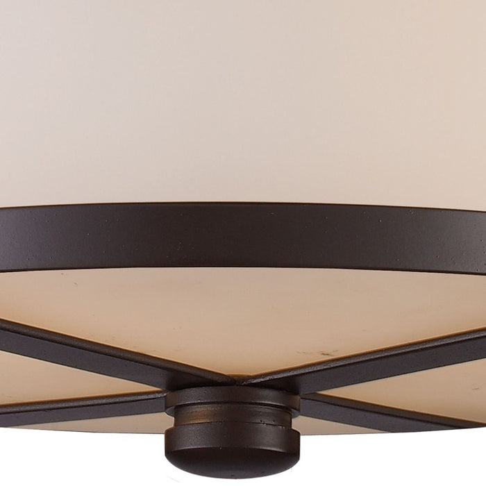Atlas Lighting 13'' Wide 2Lt Flush Mount, Oiled Bronze/White