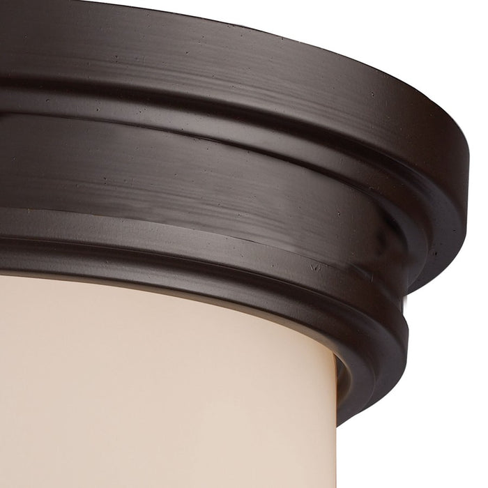 Atlas Lighting 13'' Wide 2Lt Flush Mount, Oiled Bronze/White