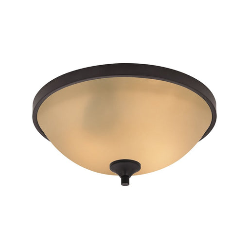 Atlas Lighting Arlington 15'' Wide 3Lt Flush Mount, Bronze/Amber