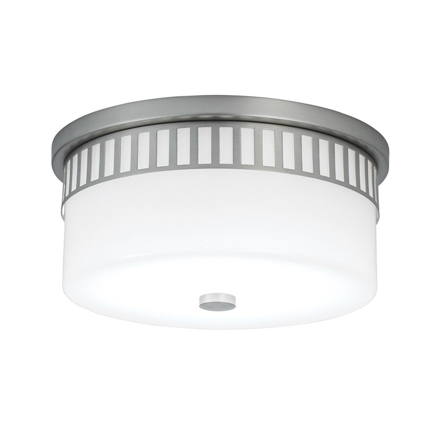 Atlas Lighting Astor 13.75'' Wide 2Lt Flush Mount, Nickel/White
