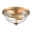 Atlas Lighting Astoria 13.5''W 2Lt Flush Mount, Satin Gold/Clear