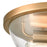 Atlas Lighting Astoria 13.5''W 2Lt Flush Mount, Satin Gold/Clear