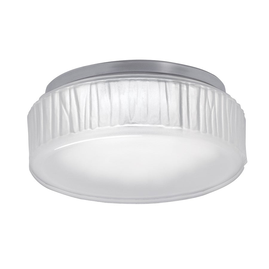 Atlas Lighting Bark 7''W Integrated LED Flush Mount, Nickel/White