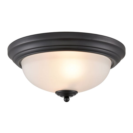 Atlas Lighting Helena 13'' Wide 2Lt Flush Mount, Black/White