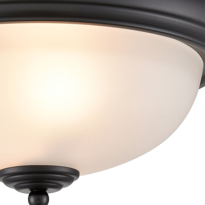 Atlas Lighting Helena 13'' Wide 2Lt Flush Mount, Black/White