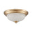 Atlas Lighting Basics 13'' Wide 2Lt Flush Mount, Satin Gold/White