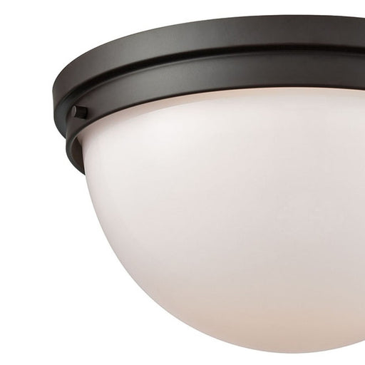 Atlas Lighting Beckett 14'' Wide 2Lt Flush Mount, Bronze/White