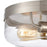 Atlas Lighting Calistoga 13'' Wide 2Lt Flush Mount, Nickel/Clear