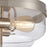 Atlas Lighting Calistoga 13'' Wide 2Lt Flush Mount, Nickel/Clear