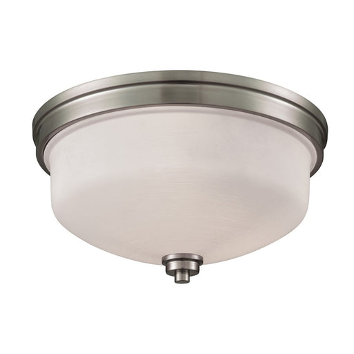 Atlas Lighting Casual Mission 13''W 3Lt Flush Mount, Nickel/White