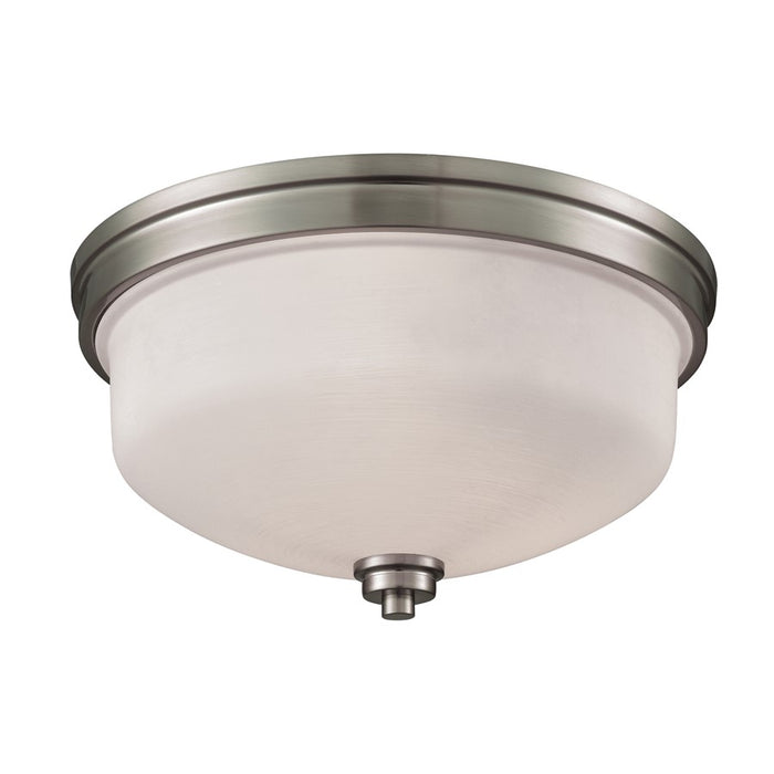Atlas Lighting Casual Mission 13''W 3Lt Flush Mount, Nickel/White