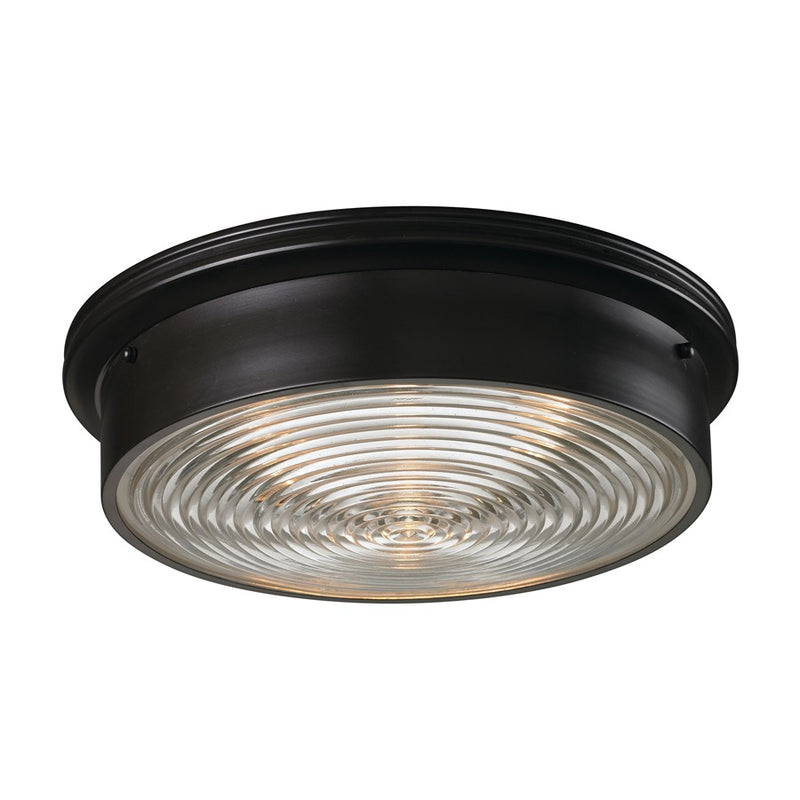 Atlas Lighting Chadwick 15in 3-Light Flush Mount | Transitional Oil Rubbed Bronze and Glass | Dining Room & Foyer | 15 x 15 x 5 in | Model CL11429-BZ