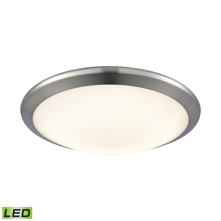 Atlas Lighting Clancy 12'' Wide 1Lt Flush Mount, Chrome/White