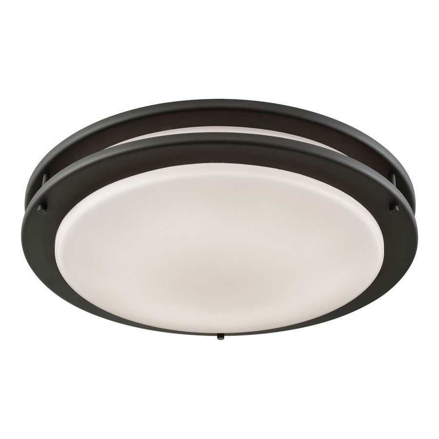 Atlas Lighting Clarion 14'' Wide 1Lt Flush Mount, Bronze/White