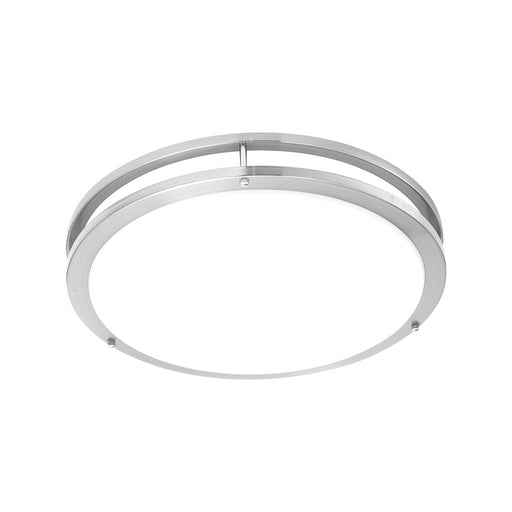 Atlas Lighting Clarion 14"W 1Lt Flush Mount, Brushed Nickel/White