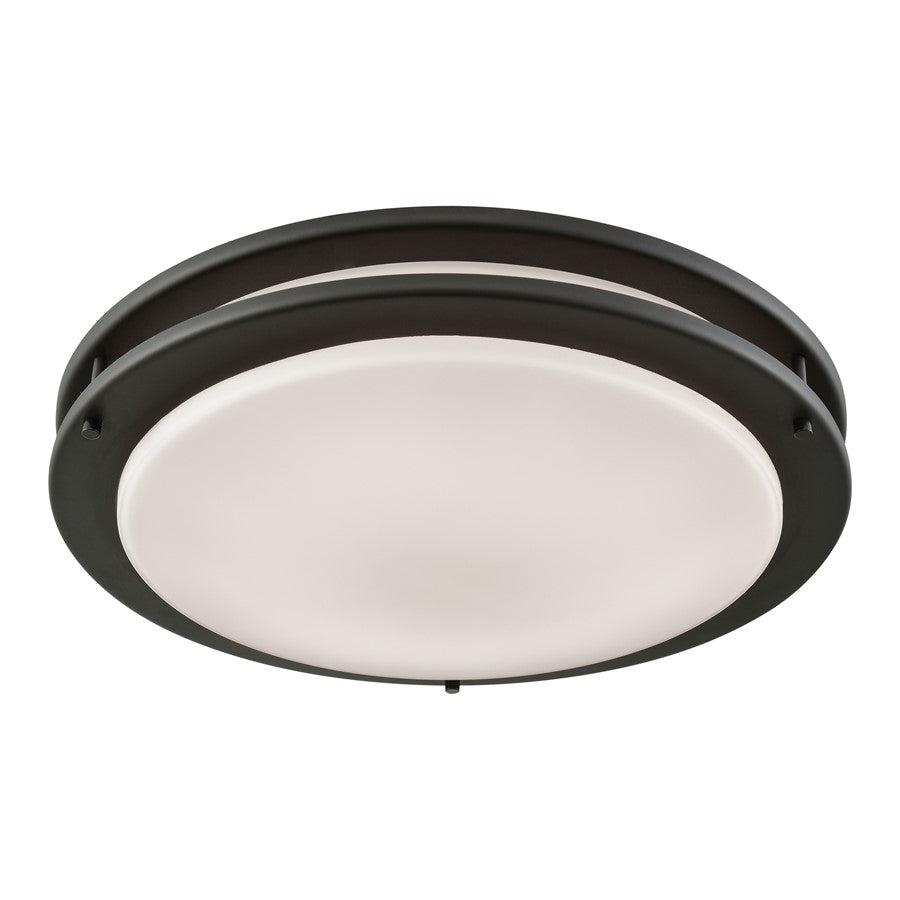 Atlas Lighting Clarion 15'' Wide 1Lt Flush Mount, Bronze/White
