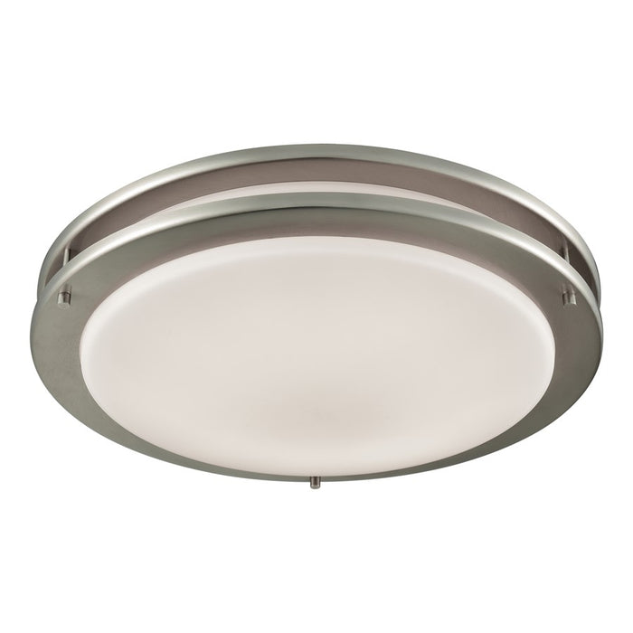 Atlas Lighting Clarion 15'' Wide 1Lt Flush Mount, Nickel/White