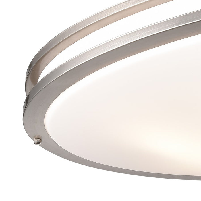 Atlas Lighting Clarion 32.5'' Wide 6Lt Flush Mount, Nickel/White