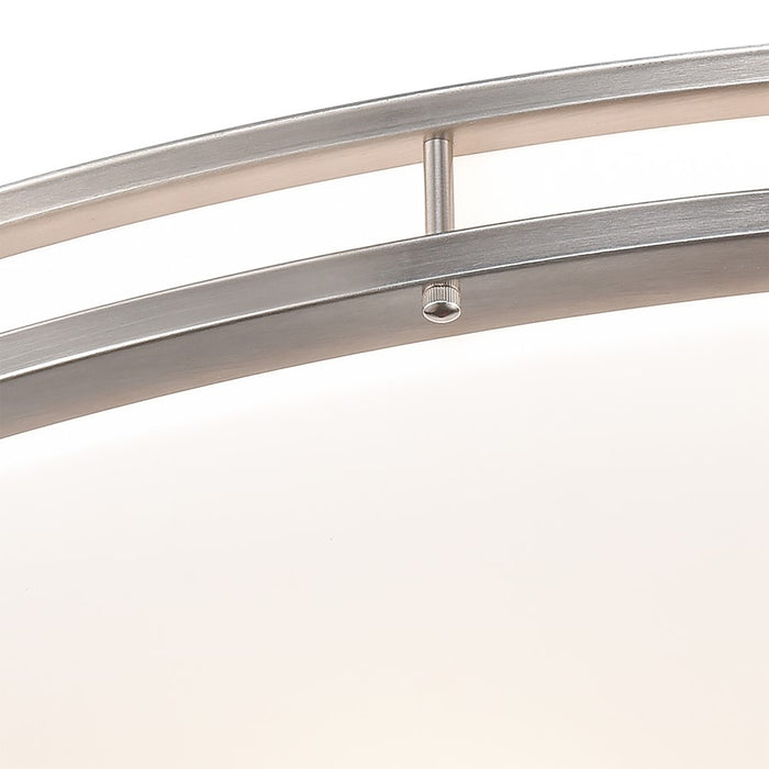 Atlas Lighting Clarion 32.5'' Wide 6Lt Flush Mount, Nickel/White