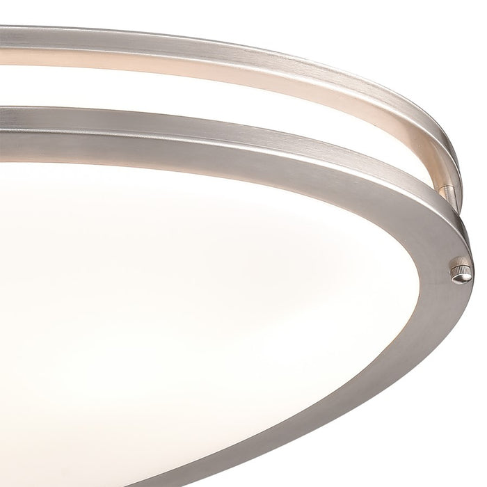 Atlas Lighting Clarion 32.5'' Wide 6Lt Flush Mount, Nickel/White