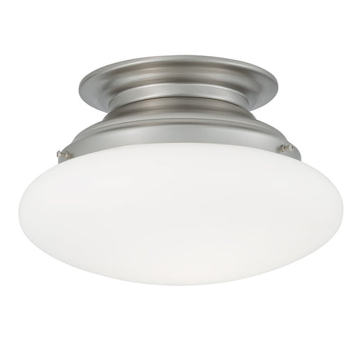Atlas Lighting Clayton 12'' Wide 2Lt Flush Mount, Nickel/White