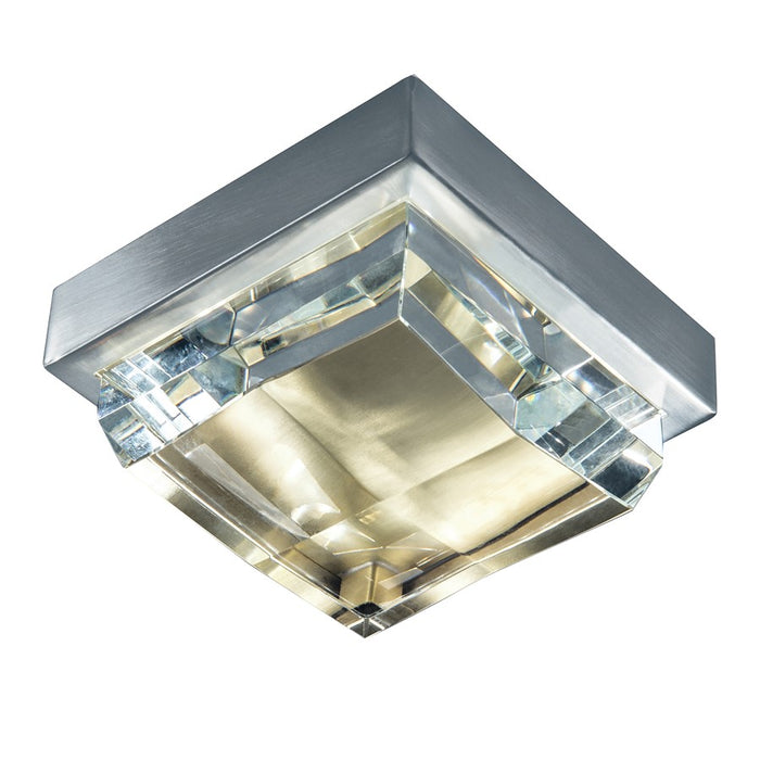 Atlas Lighting Crystal 6.5''W LED Flush Mount, Nickel/Brass/Clear