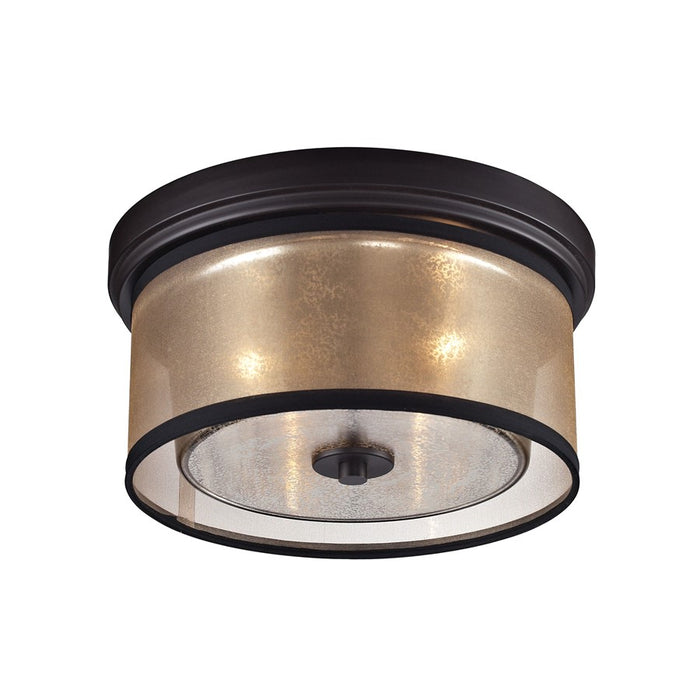 Atlas Lighting Diffusion 13''W 2Lt Flush Mount, Bronze/Beige/White
