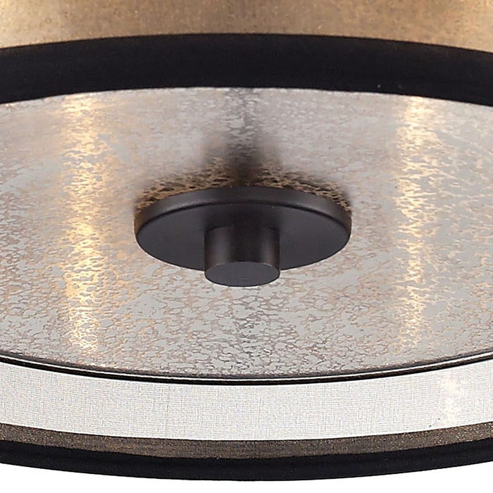 Atlas Lighting Diffusion 13''W 2Lt Flush Mount, Bronze/Beige/White