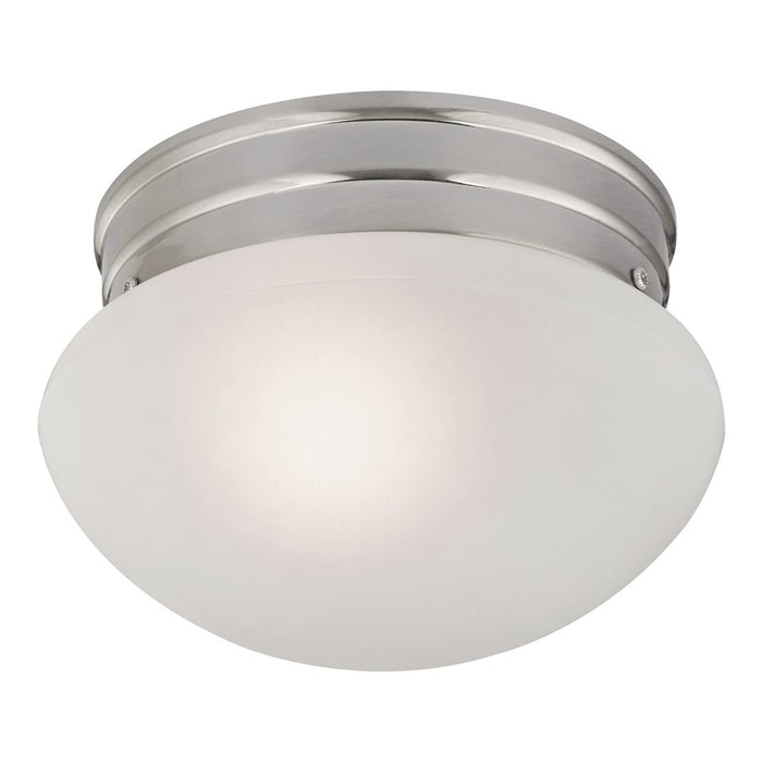 Atlas Lighting Elowen 8''W 1Lt Flush Mount, Brushed Nickel/White