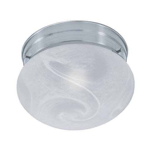 Atlas Lighting Elowen 8'' Wide 1Lt Flush Mount, Nickel/White