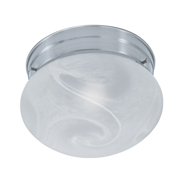 Atlas Lighting Elowen 8'' Wide 1Lt Flush Mount, Nickel/White